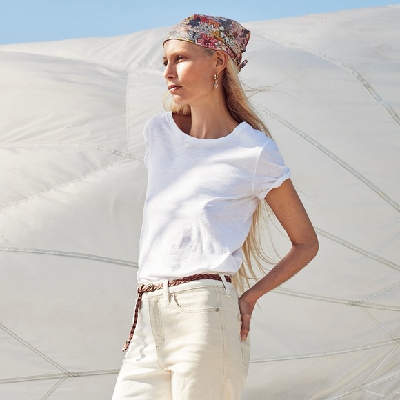 J.Crew Size 27 High Rise Classic Straight Leg Jean with Tonal Ivory Patches - Picture 5 of 8